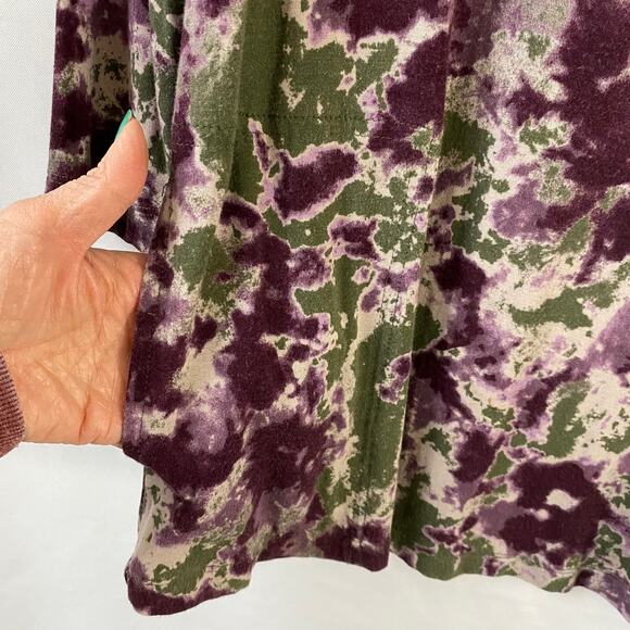 LOGO by Lori Goldstein Jamie Tunic Top Women Size S  Purple‎ Camo Lagenlook - Picture 4 of 9